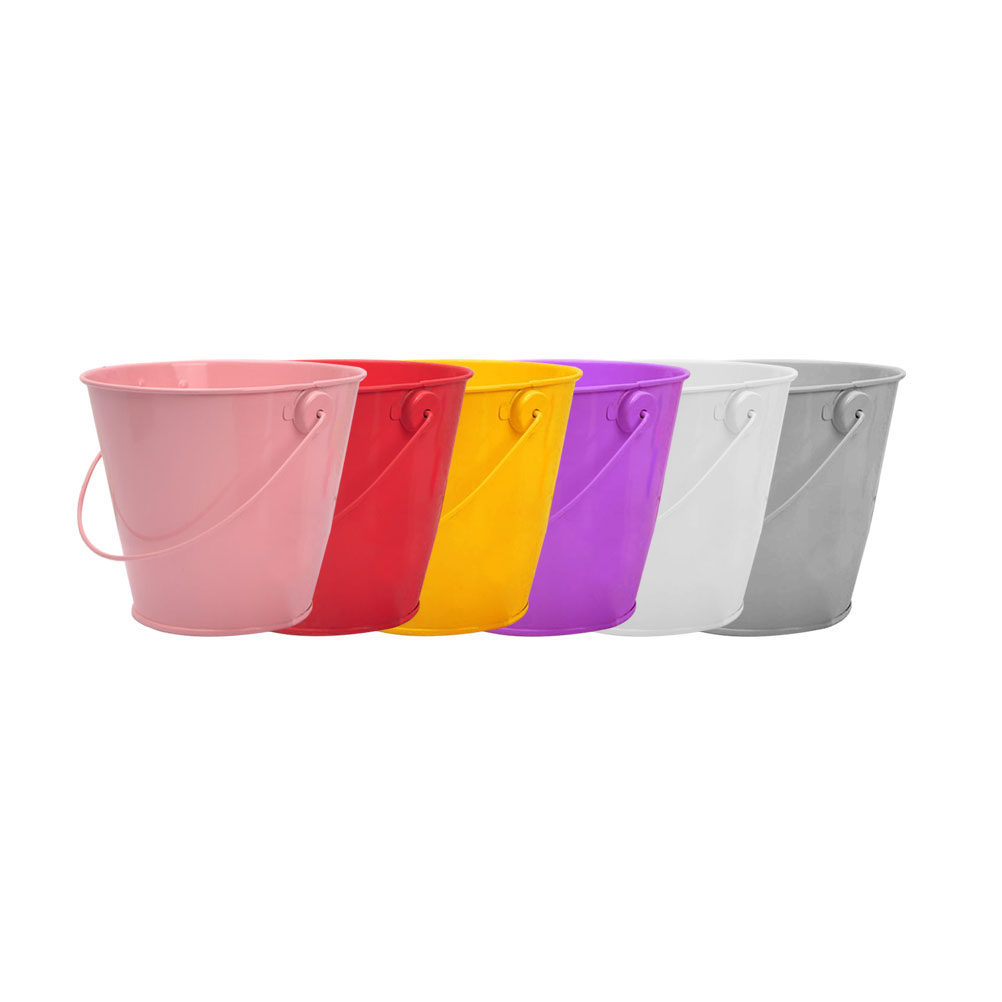 Plant Pot Small Desk - 6 Pezzi Mini Secchielli in Metallo,